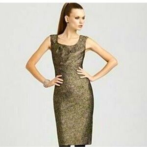 Michael Kors Dress Women Sz 4 Gold Metallic Blend Sleeveless Sheath